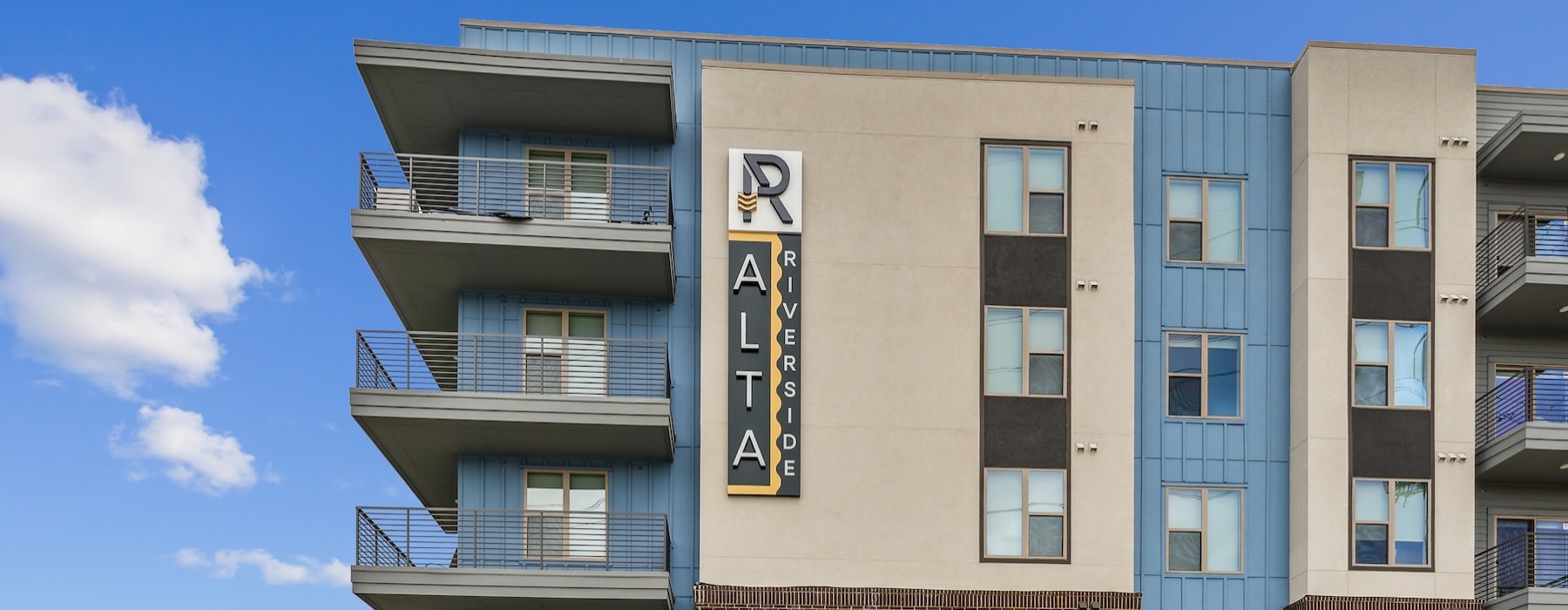 a building with a sign on it